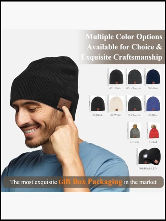 Bluetooth Beanie with Wool Lining, 20hr Playtime, Hands-Free Calling, Gift Ready main image 6